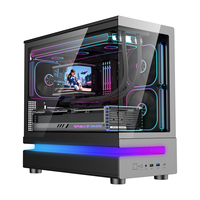 AntarcChill 2026 New Design Gaming MicroATX PC Case Desktop Fish Tank Computer Gabinet Tempered Glass ARGB LED Strips PC Case