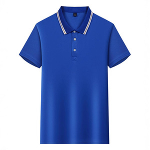 Camiseta Polo para Hombre, Azul, de Secado Rápido, Poliéster, Manga Corta, Color Sólido, Uniforme de Trabajo Personalizado con Impresión de Logotipo - Product Image 1
