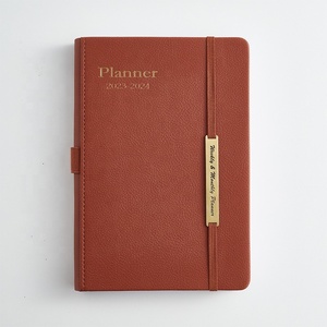 Carnets en cuir Frins 2024 : Agenda de poche, carnet hebdomadaire, agenda de rendez-vous avec onglets mensuels et fermeture élastique – Design moderne - Product Image 1