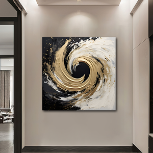 Dipinto a Olio Astratto Geometrico Spesso, Arte Moderna in <span class=keywords><strong>Bianco</strong></span> <span class=keywords><strong>e</strong></span> <span class=keywords><strong>Nero</strong></span>, Decorazione Murale su Tela di Lino - Product Image 3