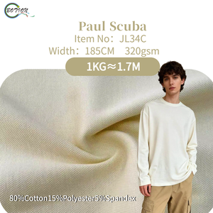 Tissu piqué épais <span class=keywords><strong>Paul</strong></span> Scuba 320g pour ensembles décontractés (vestes, sweat-shirts, pantalons de survêtement) pour garçons et filles - Doux double face - Product Image 1