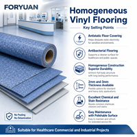 Hygienischer Wasserdichter Homogener Vinyl-Bodenbelag in Rollenform, Leicht zu Reinigen, Langlebige Oberfläche für Krankenhaus-Infusionsraum-Projekte