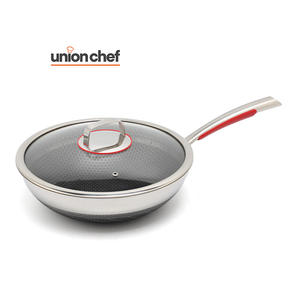 <span class=keywords><strong>Wok</strong></span> de Acero Inoxidable de 32 cm, Ecológico, Antiadherente, Libre de PFOA, con Tapa de Vidrio Triple, Utensilios de Cocina de Metal <span class=keywords><strong>para</strong></span> Gas e Inducción - Product Image 3