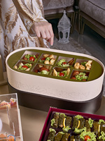 Boîtes d'emballage personnalisées ovales pour aliments, dattes, gâteaux de mariage, chocolats, en carton transparent de luxe pour desserts du Ramadan