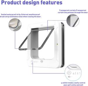 Smart 12 Lbs Pet Door/Gate pour Chats Chiens 4 Way Verrouillage 3 Collier Capteur Télécommande Intérieur Extérieur 11.5 "x 10.1" Solide - Product Image 4