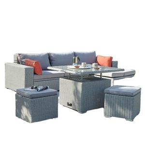 เฟอร์นิเจอร์หวายโพลีหวายสังเคราะห์สำหรับรับประทานอาหารในร่มและกลางแจ้งที่ทันสมัยสำหรับลานสวน - Product Image 4