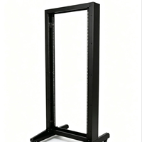 Rack de serveur mobile 27U 550*1400*120MM 19 pouces à double colonne monorail ouvert, en acier laminé à froid SPCC, profondeur 120 mm