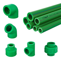 IFAN Venta al por Mayor de Todo Tipo de Tuberías y Accesorios PPR de 20-160 mm, Tubería de Agua PPR PN12.5 PN16 PN20 PN25, Tuberías PPR Verdes