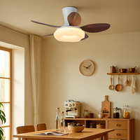 Ventilateur de plafond en noyer de 32 pouces avec lampe LED, télécommande, style européen moderne, 6 vitesses, corps en fer, moteur DC 220V pour usage domestique, salon