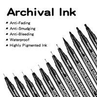 6/9/12/15 pièces/ensemble étanche à la décoloration Micron PenTip Fine Liner noir croquis eau marqueur stylo pour Manga