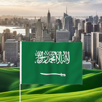 Personnalisé 68D 3x5ft polyester sérigraphie pays national arabie saoudite islam drapeau