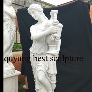 美しい天然白大理石の伝統的な手彫り磨き仕上げのアポロエレガントな裸婦像、家の装飾に - Product Image 3