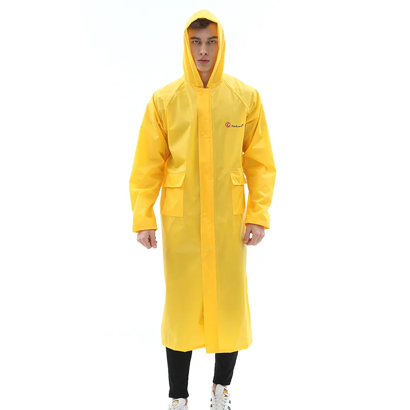 rain suit polyester material water proof jackets pants neck zipper big hook foldable hat