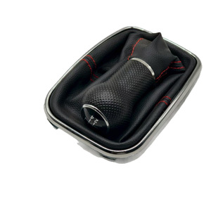Pomo de palanca de cambios de cuero negro de 12 mm para Volkswagen Golf Bora Jetta Mk4 de 5 y 6 velocidades - Product Image 5