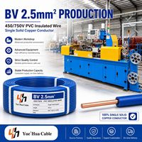 Câbles électriques en cuivre isolés en PVC à un seul conducteur BV BVR RV 1,5 mm, câble électrique à prix compétitif pour le câblage domestique