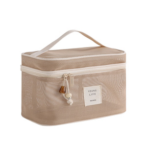 Custom New Portable Tote Zipper See Through Mesh Shampoo <strong>Shower</strong> Storage Cosmetic Makeup Toiletry <strong>Bag</strong> - Product Image 5