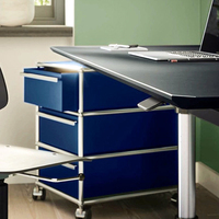 H&W HOME Meuble de Rangement Modulaire à Roulettes avec Tiroirs en Acier Inoxydable, Chariot Mobile pour Bureau, Maison, Cuisine, Chambre, Support d'Imprimante