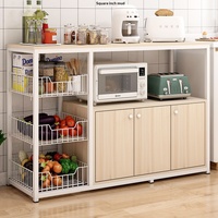 Mueble de Almacenamiento para Cocina, MDF, 3 Cajones, Diseño Moderno, Multifuncional, Portátil, Resistente, Carrito de Cocina para Vegetales y Microondas