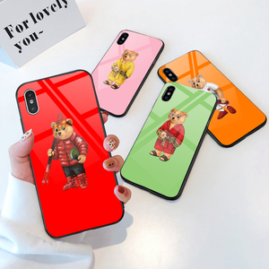 Coque de téléphone portable en verre trempé pour Iphone 13promax, ours de dessin animé, housse de protection - Product Image 1