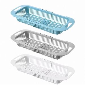 Panier égouttoir rétractable en plastique pour évier de cuisine, idéal pour laver les fruits et légumes - Vente en gros personnalisée - Product Image 1