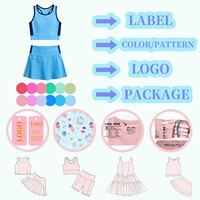 Ropa Deportiva Personalizada con Logotipo OEM, Bajo MOQ, para Yoga, Tenis, Conjunto de Yoga para Mamá e Hija, Nailon y Spandex, Bloques de Color, Conjunto de 2 Piezas para Niñas