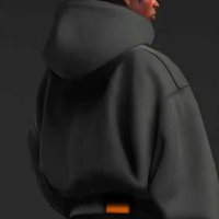 Hoodies amples et épais en coton, coupe courte, couleur unie, à épaules tombantes, unisexe, personnalisables