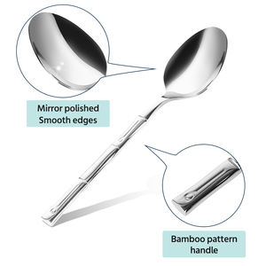 Ensemble de couverts en acier inoxydable forgé à la main en 5 pièces, argenterie de mariage, couverts en bambou - Product Image 5