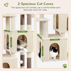 Solid Wood <strong>cat</strong> Tower Modern Luxury <strong>cat</strong> <strong>Climbing</strong> <strong>Frame</strong> with Catch Post Perch <strong>cat</strong> Apartment Large Size Spacious Design - Product Image 3