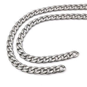 Chaîne cubaine en acier inoxydable de 2,2 mm à 11,5 mm, chaîne plate de haute qualité pour collier, porte-clés, chaîne de sac, plaqué argent 800 - Product Image 3