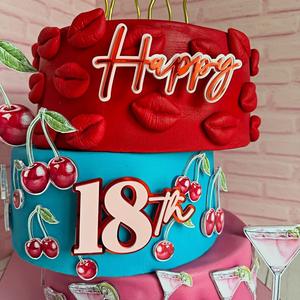 <span class=keywords><strong>18</strong></span> <span class=keywords><strong>cumpleaños</strong></span> cereza champán tazas pastel Decoración - Product Image 4