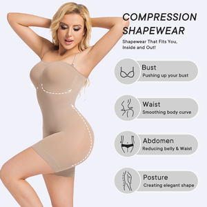 웨딩드레스용 등 없는 로우 백 스트랩리스 브라이덜 쉐이프웨어, 뱃살 보정 심리스 바디수트 속옷 (신부용) - Product Image 4