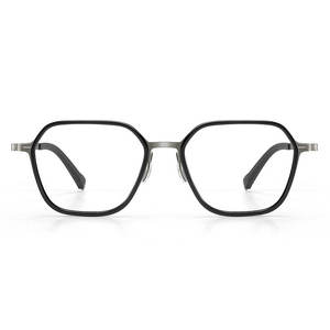 Gafas de titanio puro con montura cuadrada Linde para hombre 26016, lentes de PC medianas, puente nasal estándar, monturas ópticas - Product Image 1