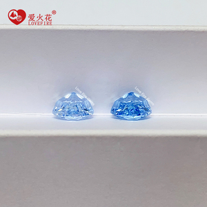 Zircone cubique synthétique de qualité supérieure 5A+ couleur bleu marine/bleu marine foncé, taille cœur, 4*4mm-15*15mm, taille glace pilée - Product Image 2