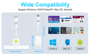เครื่องอ่านการ์ดสมาร์ทการ์ด USB Type-C แบบเสียบใช้งานได้ทันที รองรับการ์ด CAC SIM IC รองรับมาตรฐาน ISO 7816 สำหรับพีซีและแล็ปท็อป - Product Image 4