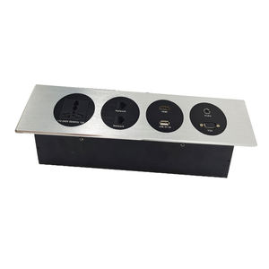Prise de bureau industrielle encastrée pour hôpital, en aluminium, avec ports USB Type-C PD65W, IP44, prise universelle encastrée - Product Image 1