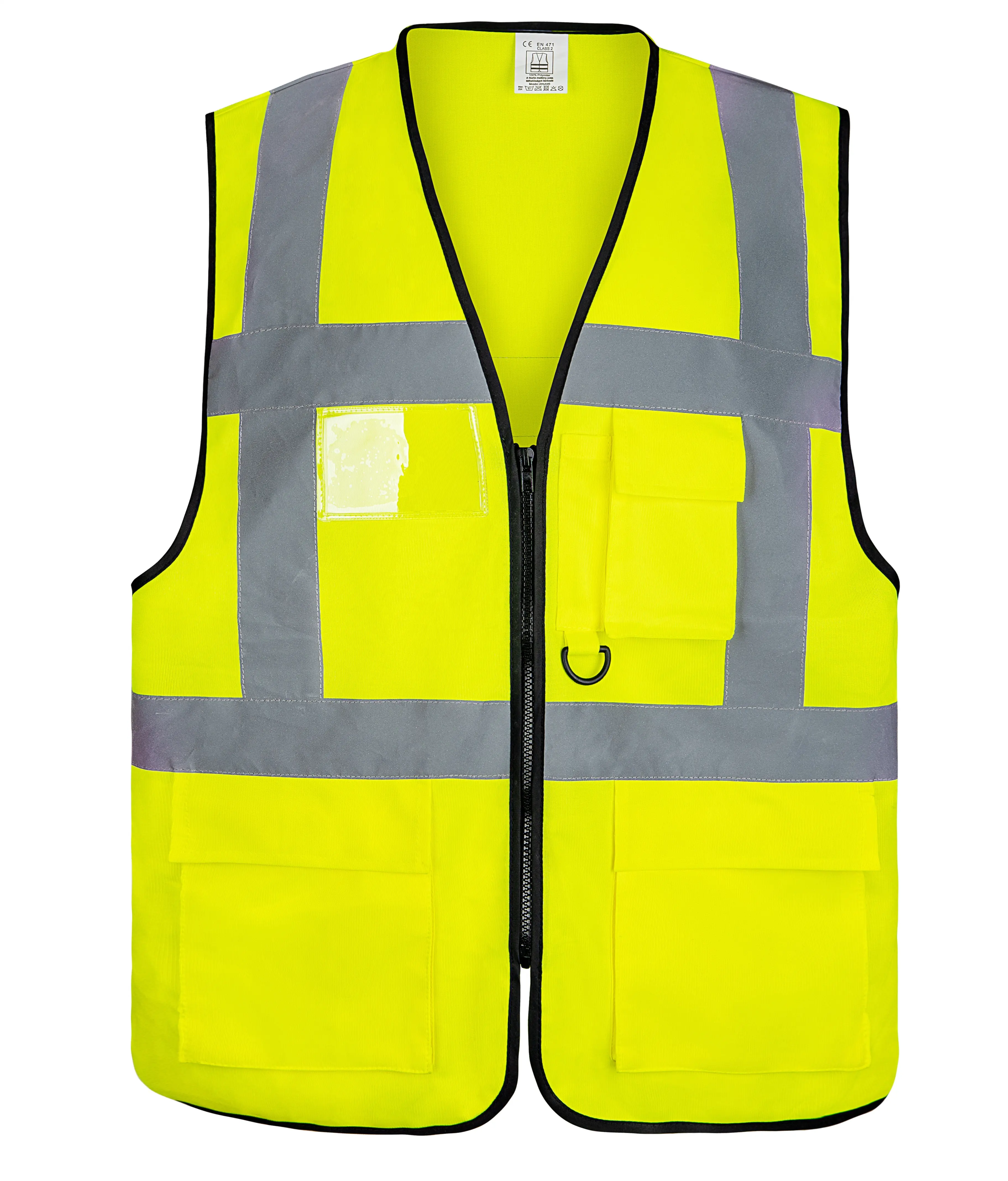 Camiseta reflectante de seguridad de alta visibilidad personalizada, ropa de trabajo de construcción, chaleco de seguridad de alta visibilidad con bolsillo ANSI