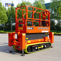 Plateforme élévatrice à ciseaux automotrice électrique sur chenilles CFMG 6,7 m/230 kg avec pieds de nivellement