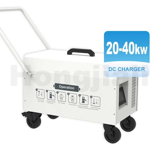New Mobile Portable Smart Fast EV Charger 20KW 30KW CHAdeMO DC Touch Screen Indoor/Outdoor Use