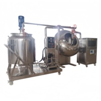 Nouvelle machine à enrober les noix au chocolat haute productivité (70-150 kg par lot) avec écran tactile, réservoir pulvérisateur en acier inoxydable et refroidisseur d'air