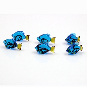 Thu Nhỏ Thủ Công Lampwork Bức Tượng Cá Thủy Tinh Màu Xanh - Product Image 2