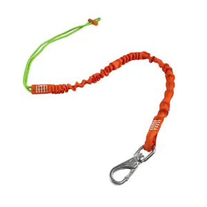 Alat poliester pengaman dapat ditarik Carabiner tunggal alat Lanyard Scaffold Lanyard