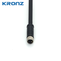 Connecteur d'alimentation KRONZ à code L, 5 broches, en alliage noir, câble IP67, connecteurs circulaires M12, longueur personnalisée, pré-assemblé, verrouillage par vis