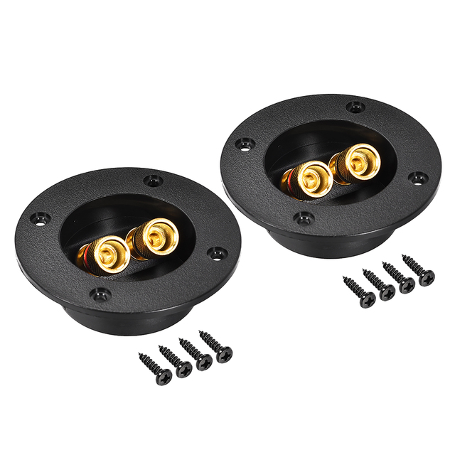 Car 2-Way Round Speaker Box Terminal Binding Post Stereo Screw Speaker Terminal Cup