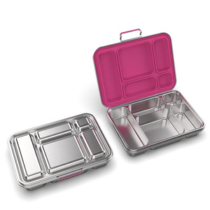 Boîte à lunch en acier inoxydable à cinq compartiments avec couvercle, conteneur bento portable pour étudiants et employés de bureau - Product Image 5