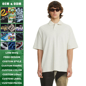 Custom Embroidered Print Pique Knit 100% Cotton Breathable Oversized Short Sleeve Unisex Summer Shirt Corporate Uniform Wear - Product Image 2