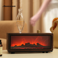 Diffuseur d'arômes Aromacare à piles rechargeables, style vintage, effet flamme, en verre, pour huiles essentielles, aromathérapie