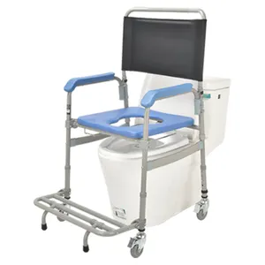 bathroom handicap rolling commode chair toilet for elderly