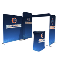 Stands d'exposition en tissu tendu en aluminium 10x10 pour salons professionnels, équipement personnalisable, polyester 260g, couleur CMYK