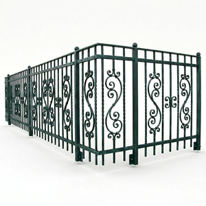 KHP Modern <b>Floor</b>-Mounted Wrought Iron Balcony Railing Rust-Resistant Tubular Design for Outdoor Use 3-Year Warranty DIY - Product Image 1