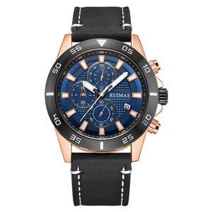 Nouvelle montre pour hommes en cuir véritable chronographe lumineux calendrier montre-bracelet étanche montre pour hommes - Product Image 4